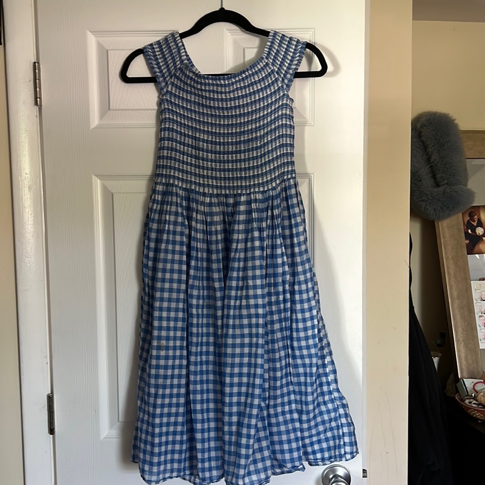 J Crew Blue Gingham Dress size Medium